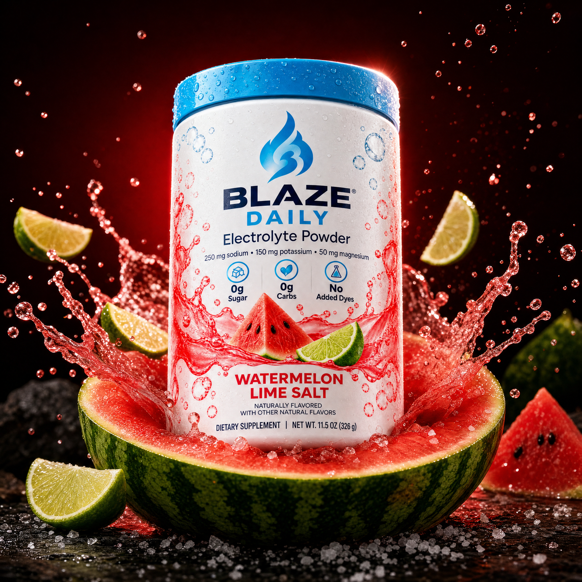 BLAZE DAILY Watermelon Lime Salt electrolyte powder